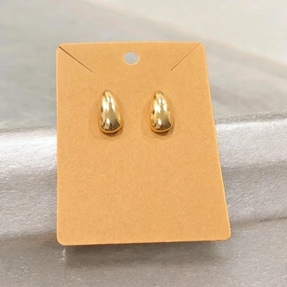 Gold Plated Drop Stud Earrings